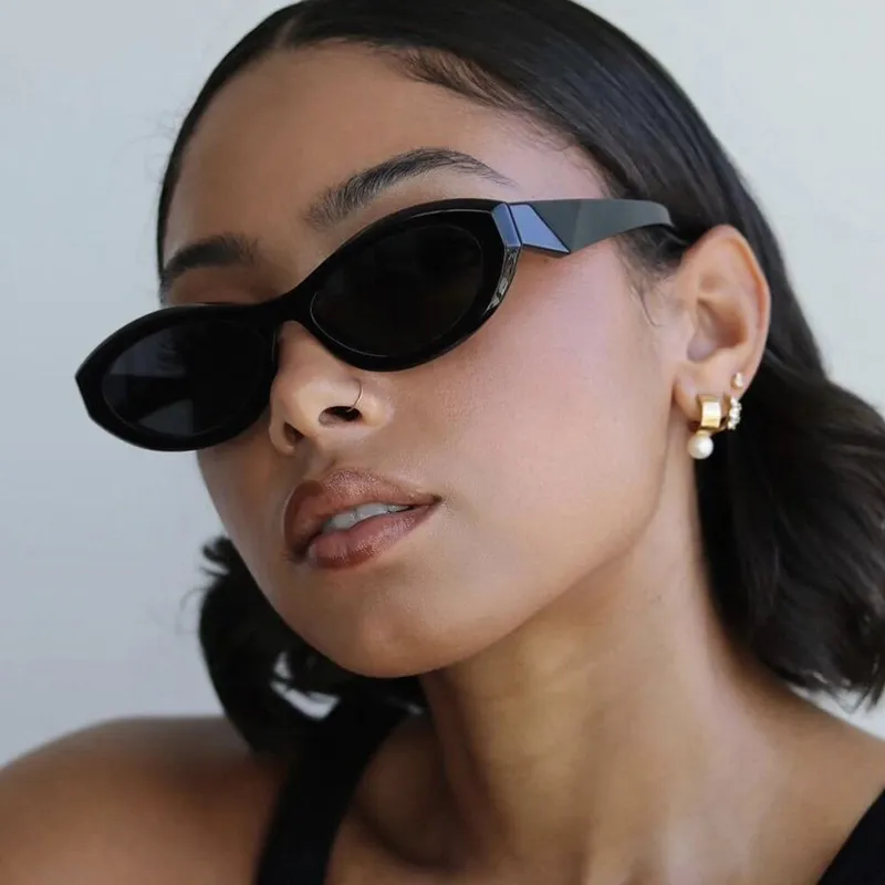 Fashion Cat Eye Oval Small Frame Sunglasses