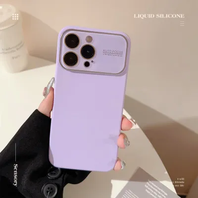 Women Simple Solid Color Silicone Apple Phone Case