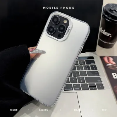 Neutral Simple Aurora Laser Solid Color Electroplating Clear PC Phone Case for Apple