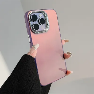 Neutral Simple Laser Gradient Colorful Electroplated Frosted Apple Phone Case