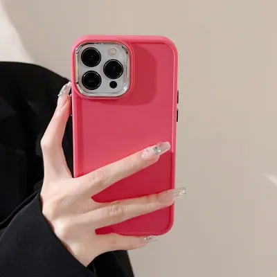 Neutral Simple Solid Color Silicone Apple Phone Case
