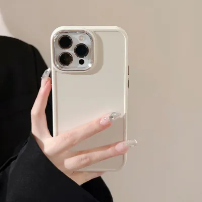 Neutral Simple Solid Color Silicone Apple Phone Case