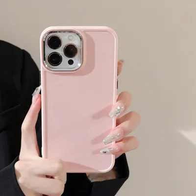 Neutral Simple Solid Color Silicone Apple Phone Case