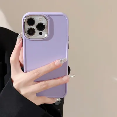 Neutral Simple Solid Color Silicone Apple Phone Case