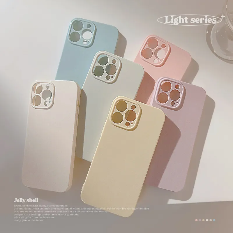 Neutral Simple Solid Color TPU Soft Shell Apple Phone Case