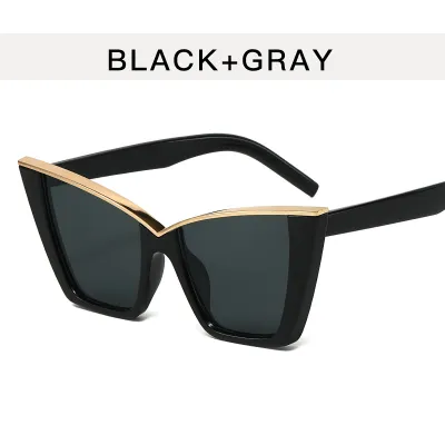 Women Fashion Personalized Cat Eye Metal Side Sunglasses