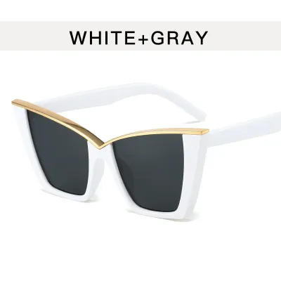 Women Fashion Personalized Cat Eye Metal Side Sunglasses