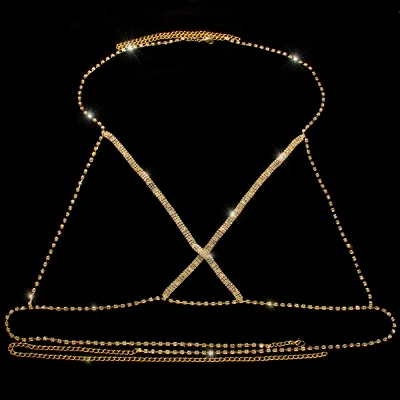 Men's Sexy Cross Rhinestone Chain Body Chain