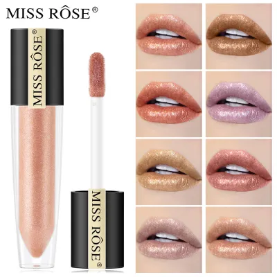MISS ROSE Women Fashion Long-Lasting Easy-To-Color Pearlescent Moisturizing Beauty Lip Glaze