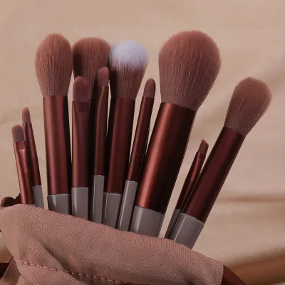 Women Simple Portable 13 Soft Hair Blush Eye Shadow Makeup Brush Beauty Tool Set