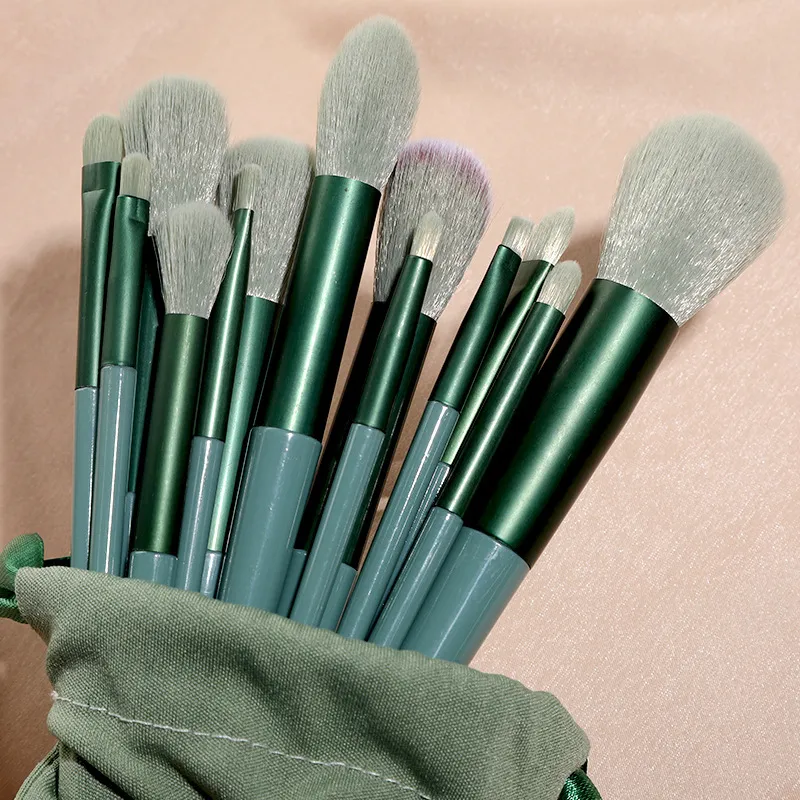 Women Simple Portable 13 Soft Hair Blush Eye Shadow Makeup Brush Beauty Tool Set