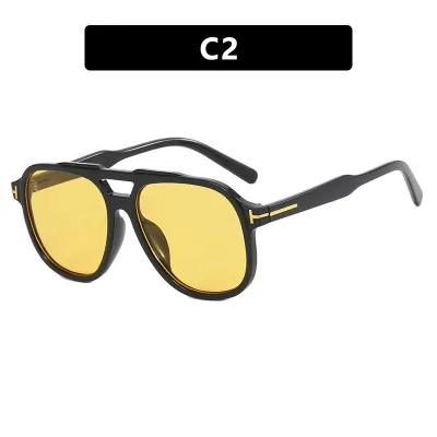 Double Bridge Goggles Fashion Men Square Sunglasses