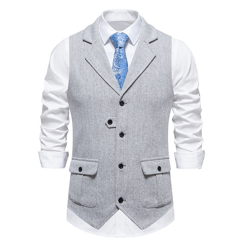 Wholesale Men Single-Breasted Casual Suit Vest