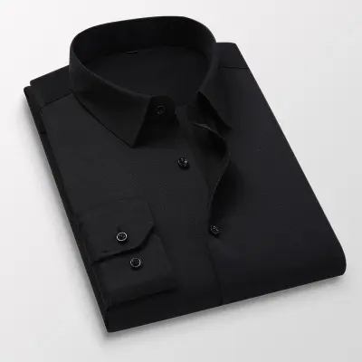 Women Basic Breathable Business Casual Slim-Fit Long Sleeve Dress Shirt with Pocket