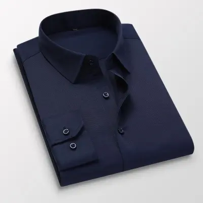 Women Basic Breathable Business Casual Slim-Fit Long Sleeve Dress Shirt with Pocket