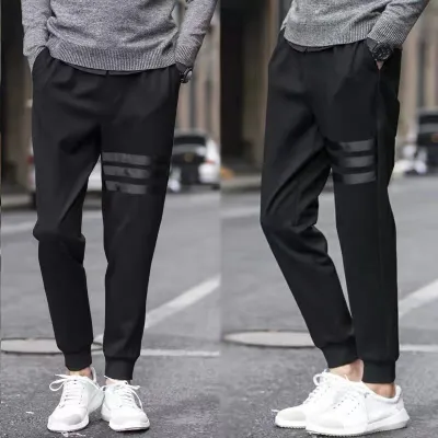 Sports Men Spring Autumn Loose Casual Striped Print Pants