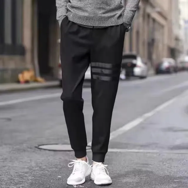 Sports Men Spring Autumn Loose Casual Striped Print Pants