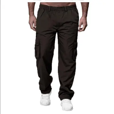 Men Casual Multi-Pocket Loose Straight Outdoor Cargo Fitness Pants