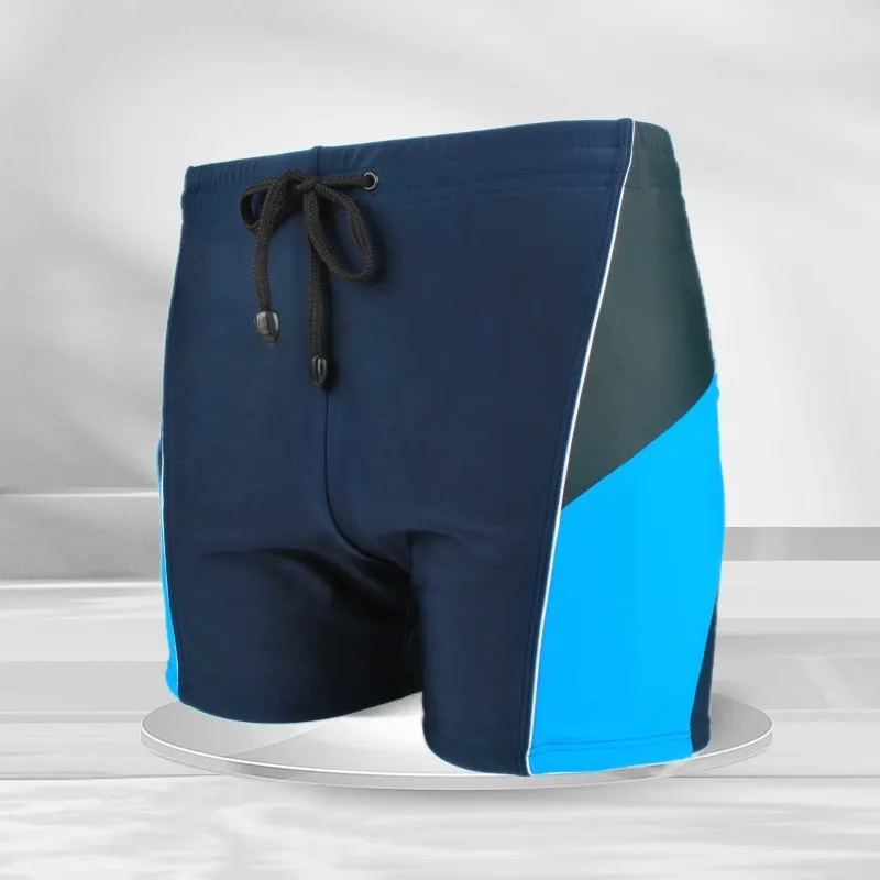 Men Classic Sports Swimming Trunks Quick-Drying Color-Matching Boxer Swim Shorts Large Size S-5XL