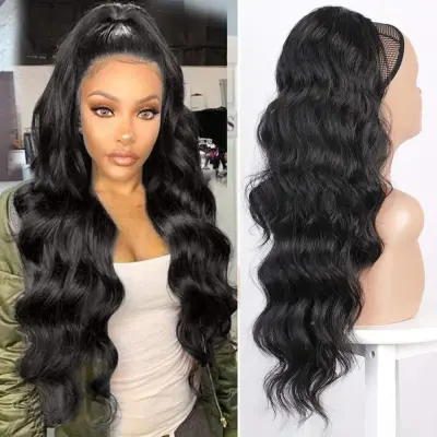 Beauty Wigs Long Curly Wave Drawstring Ponytail For Women Star Fashion