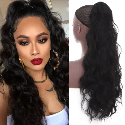 Beauty Wigs Long Curly Wave Drawstring Ponytail For Women Star Fashion