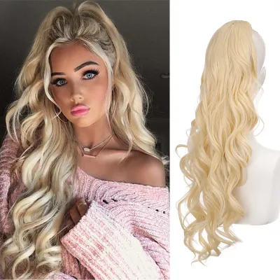 Beauty Wigs Long Curly Wave Drawstring Ponytail For Women Star Fashion