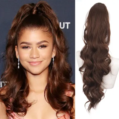 Beauty Wigs Long Curly Wave Drawstring Ponytail For Women Star Fashion