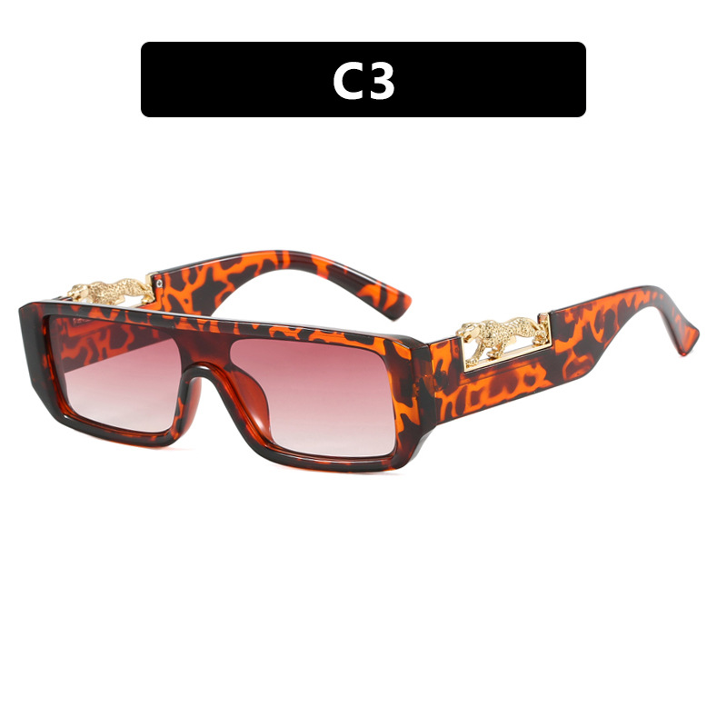Wholesale Small Frame Fashion Retro Square Leopard One-Piece