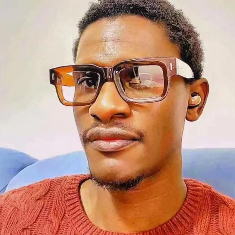Vintage Square Frame Rivet Ac Lens Anti-Uv Sunglasses
