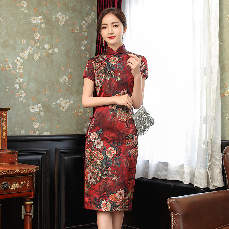 3COLOUR★Slit cheongsam two-piece dress 313 3COLOUR☆Slit cheongsam two-piece dress 313