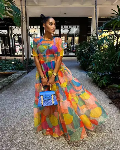 Women Boho Mesh Leaf Floral Print Short Sleeve Loose Casual Maxi Dress