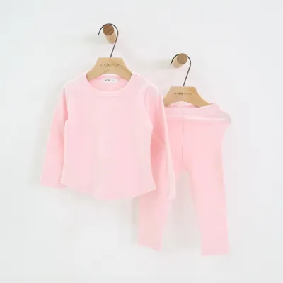 Leisure Kids Big Toddler Girls Boys Solid Color Cotton Pajamas Set