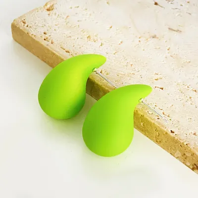 Exaggerated Big Water Drop Simple Neon Color Women Stud Earrings