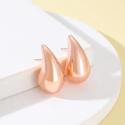 Exaggerated Big Water Drop Simple Neon Color Women Stud Earrings