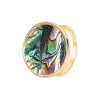 Gold Round Abalone Shell Ring