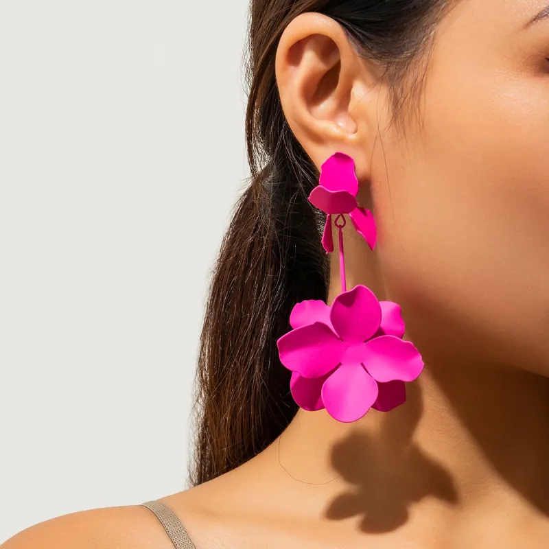 Fashion Floral Iron Metal Earrings