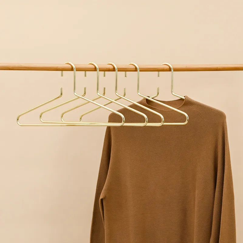Solid Bold Gold Open Coat Braced Suit Thickened Metal Clothes Hanger