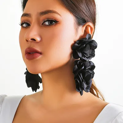 Exaggerated Fashion Floral Stud Earrings