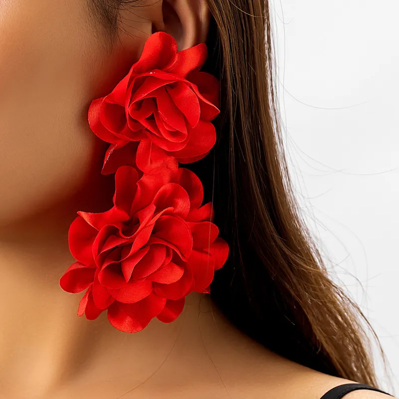 Exaggerated Fashion Floral Stud Earrings