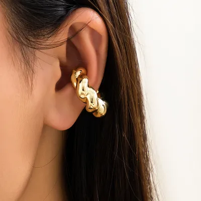 Simple Multicolor Thread Ear Clip Earrings Without Ear Hole