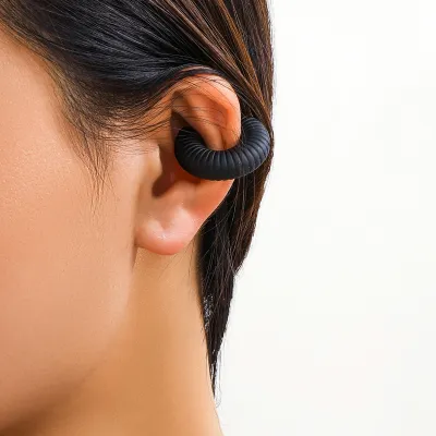 Simple Multicolor Thread Ear Clip Earrings Without Ear Hole
