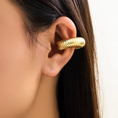 Simple Multicolor Thread Ear Clip Earrings Without Ear Hole