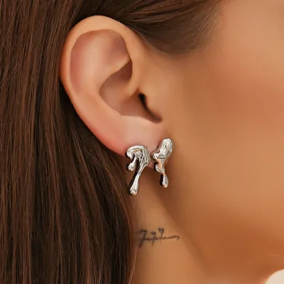 Simple Geometric Alloy Stud Earrings Fashion Commuter