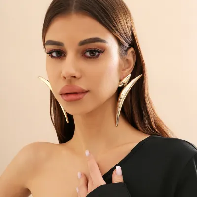 Exaggerated Geometric Triangle Elbow Personality Earrings