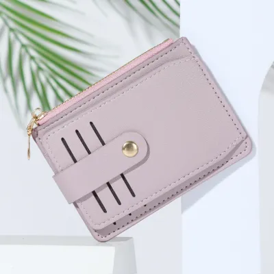 Women Urban Simple PU Leather Zipper Wallet Solid Color
