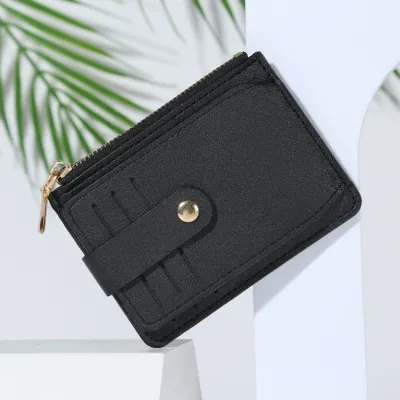 Women Urban Simple PU Leather Zipper Wallet Solid Color