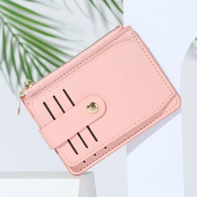 Women Urban Simple PU Leather Zipper Wallet Solid Color