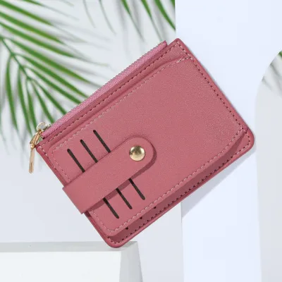 Women Urban Simple PU Leather Zipper Wallet Solid Color