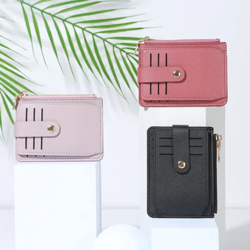 Women Urban Simple PU Leather Zipper Wallet Solid Color