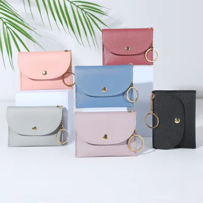 Women Fashion Simple Solid Color Zipper Wallet